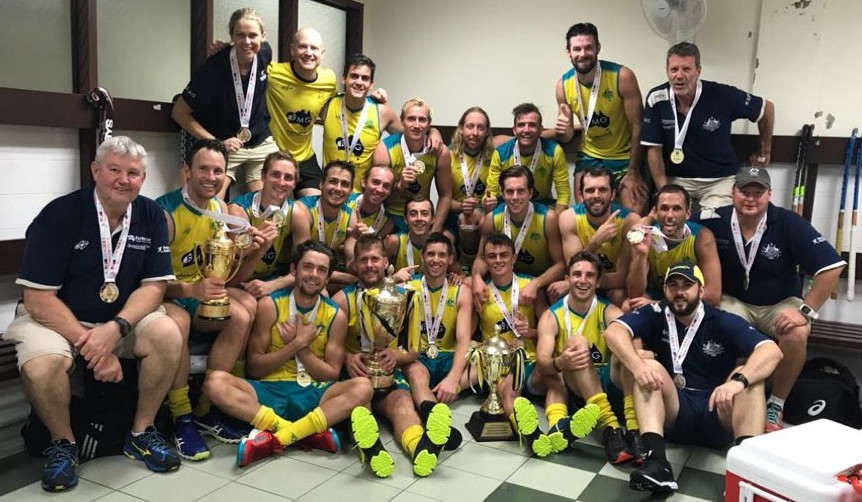 With the Australian Kookaburras hockey team